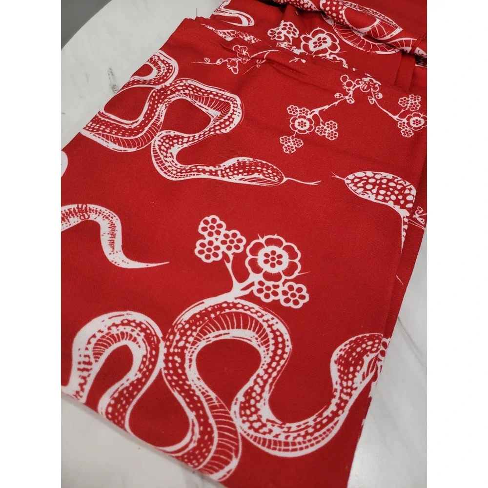 NEVER USED SNAKE CHERRY BLOSSOMS TABLECLOTH OBLONG‎ ASIAN CHINESE ORIENTAL DECOR